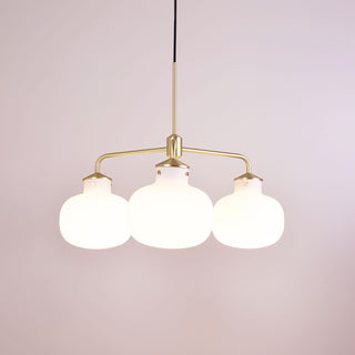 Raito Mid-Century Brass Glass Pendant