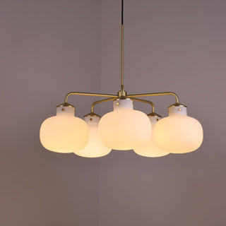 Raito Mid-Century Brass Glass Pendant