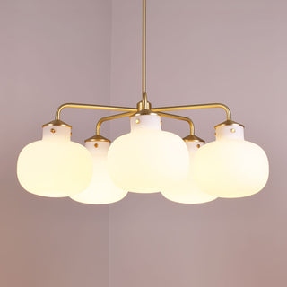 Raito Mid-Century Brass Glass Pendant