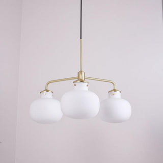 Raito Mid-Century Brass Glass Pendant
