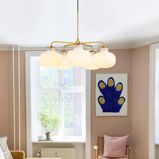Raito Mid-Century Brass Glass Pendant