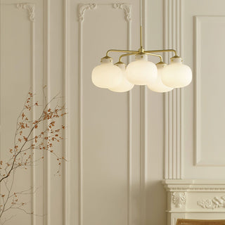 Raito Mid-Century Brass Glass Pendant