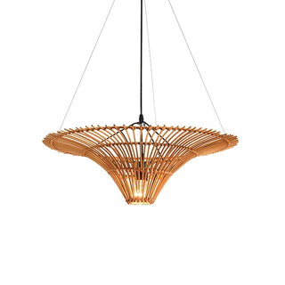 Rattan Water Lily Oriental Rattan Pendant Light