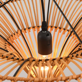 Rattan Water Lily Oriental Rattan Pendant Light