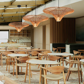 Rattan Water Lily Oriental Rattan Pendant Light