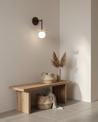 Vantor Minimalist Wood Wall Lamp