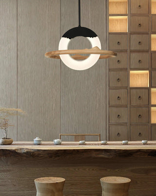 Cycle Wabi-Sabi Wood Chandelier