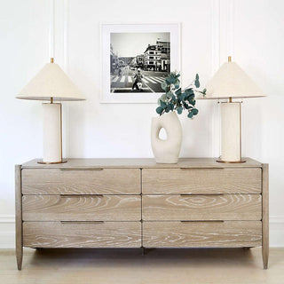 Remi Linen Sculptural Fabric Table Light