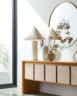 Remi Linen Sculptural Fabric Table Light