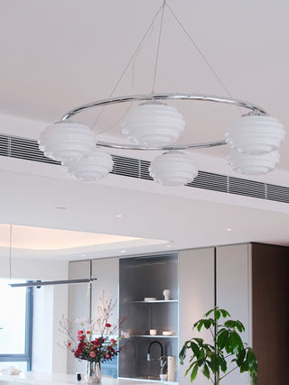 Rena Modern Chrome Glass Chandelier