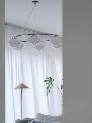 Rena Modern Chrome Glass Chandelier