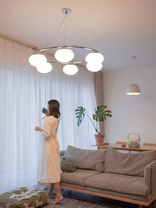 Rena Modern Chrome Glass Chandelier