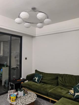 Rena Modern Chrome Glass Chandelier