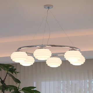 Rena Modern Chrome Glass Chandelier