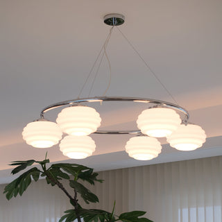 Rena Modern Chrome Glass Chandelier