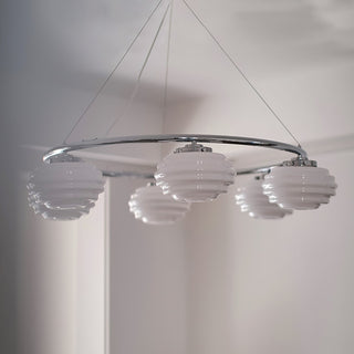 Rena Modern Chrome Glass Chandelier