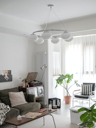 Rena Modern Chrome Glass Chandelier