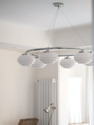 Rena Modern Chrome Glass Chandelier