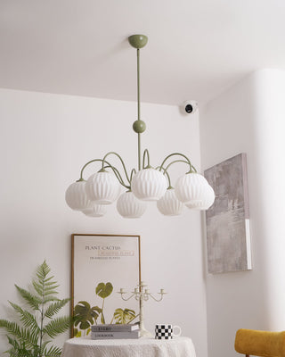 Renee Modern Sage Green 8-Light Chandelier