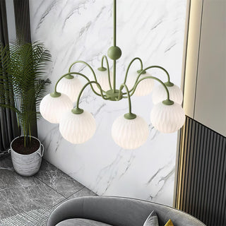 Renee Modern Sage Green 8-Light Chandelier
