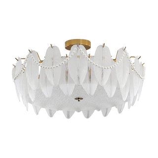 Retro Feather Romantic Glass Ceiling Light