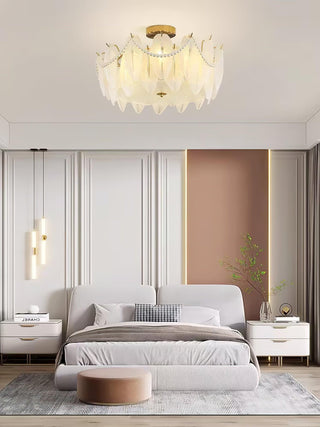 Retro Feather Romantic Glass Ceiling Light