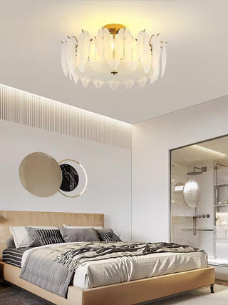 Retro Feather Romantic Glass Ceiling Light