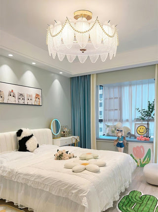 Retro Feather Romantic Glass Ceiling Light