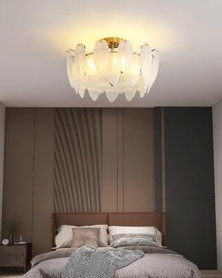 Retro Feather Romantic Glass Ceiling Light