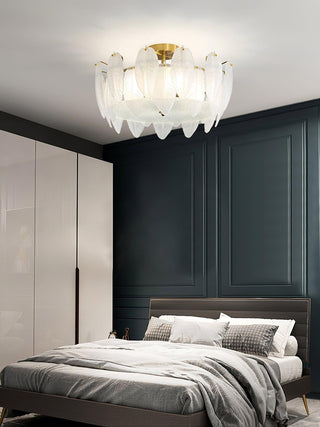 Retro Feather Romantic Glass Ceiling Light