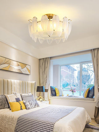 Retro Feather Romantic Glass Ceiling Light