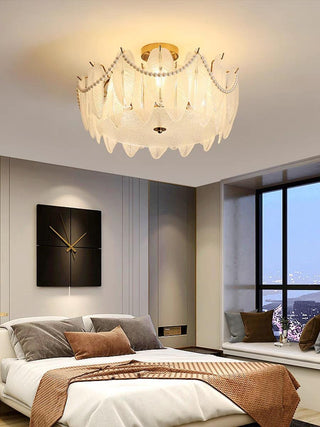 Retro Feather Romantic Glass Ceiling Light