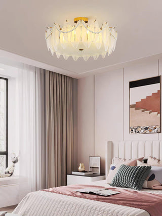 Retro Feather Romantic Glass Ceiling Light