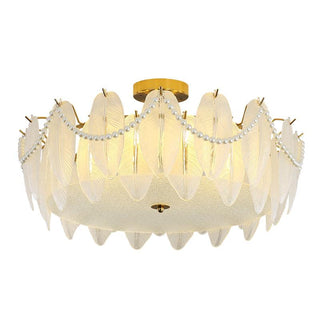 Retro Feather Romantic Glass Ceiling Light