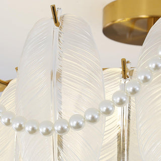 Retro Feather Romantic Glass Ceiling Light