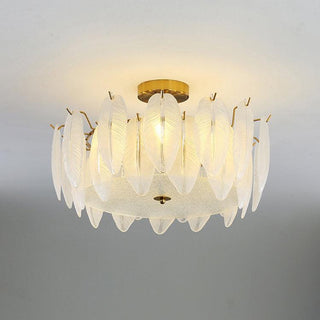 Retro Feather Romantic Glass Ceiling Light