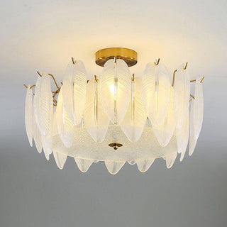 Retro Feather Romantic Glass Ceiling Light
