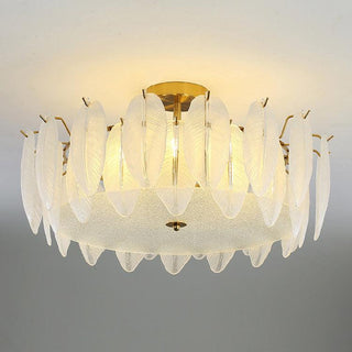 Retro Feather Romantic Glass Ceiling Light