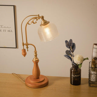 Gooseneck Retro Wood Table Light