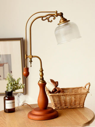 Gooseneck Retro Wood Table Light