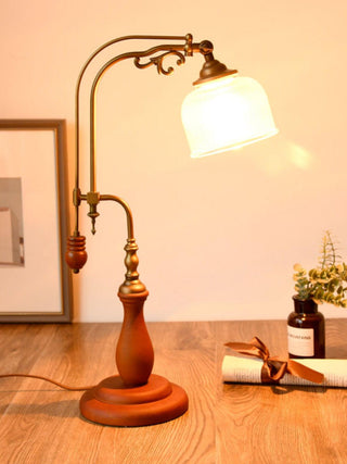 Gooseneck Retro Wood Table Light