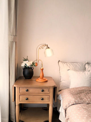 Gooseneck Retro Wood Table Light