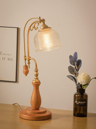 Gooseneck Retro Wood Table Light