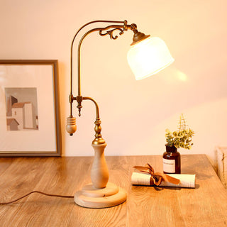 Gooseneck Retro Wood Table Light