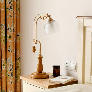 Gooseneck Retro Wood Table Light