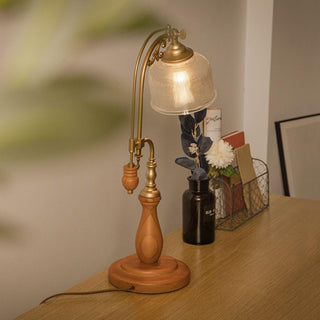 Gooseneck Retro Wood Table Light