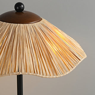 Kaelen Bohemian Rattan Wood Floor Lamp