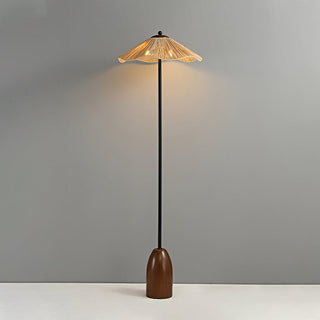 Kaelen Bohemian Rattan Wood Floor Lamp