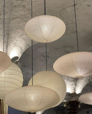 Akari Oval Oriental Mulberry Paper Pendant Light