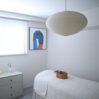 Akari Oval Oriental Mulberry Paper Pendant Light